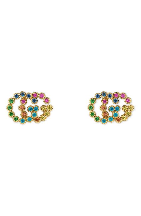 mini gucci earrings|Gucci multi stone earrings.